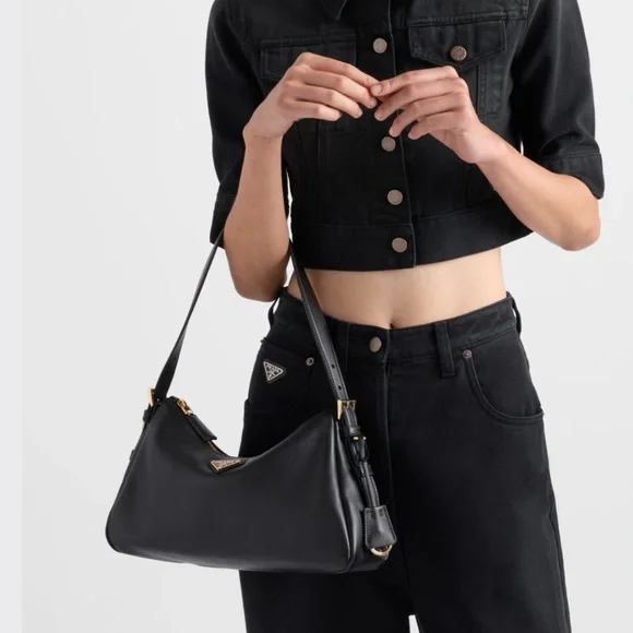 Prada Black and Gold Shoulder Bag - Picture 6 of 6